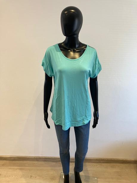 Dámske tričko s výstrihom na chrbte mentolové, l / m / s / xl