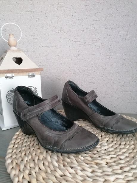 Kožené topanky 36 sede, 36