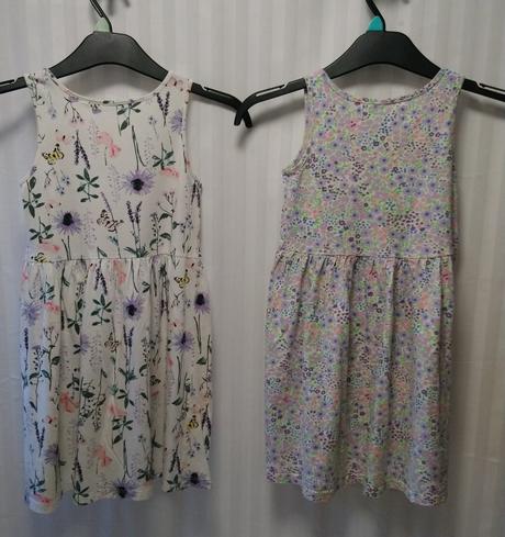 2 ks dievčen. šaty s farebným vzorom, h&m, 122-128, h&m,128