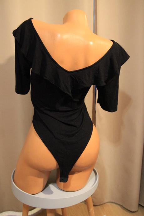 Čierny viskózový  body top, h&m, s