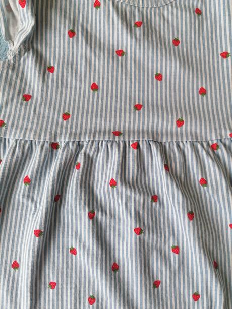 Letné šaty pásik, jahody, melony, h&m,86