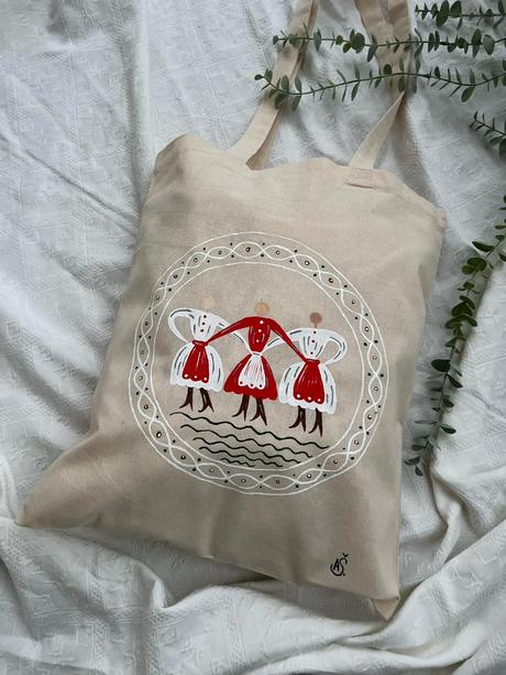 Plátené, ručne maľované tašky, 