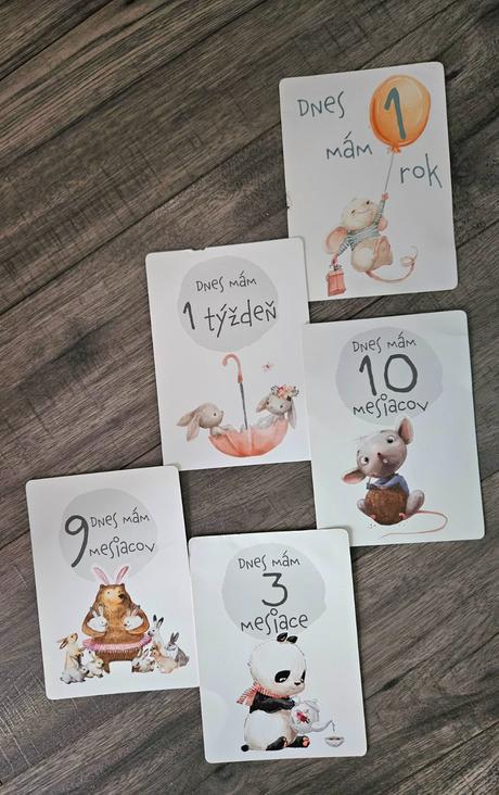 Míľnikové kartičky zvieratká pre dievčatko, 