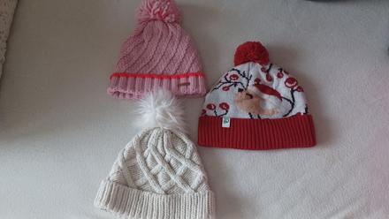 Čiapka zimna 3x, malo nosene., 122–134