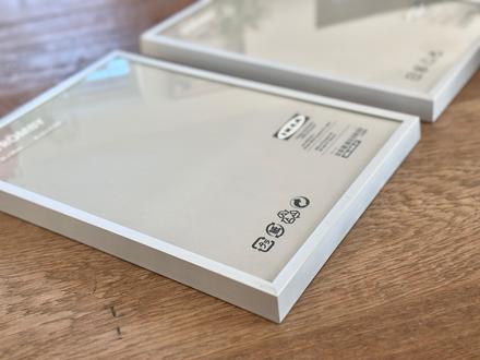 Ikea strieborný rám so sklom 21krát30 cm,