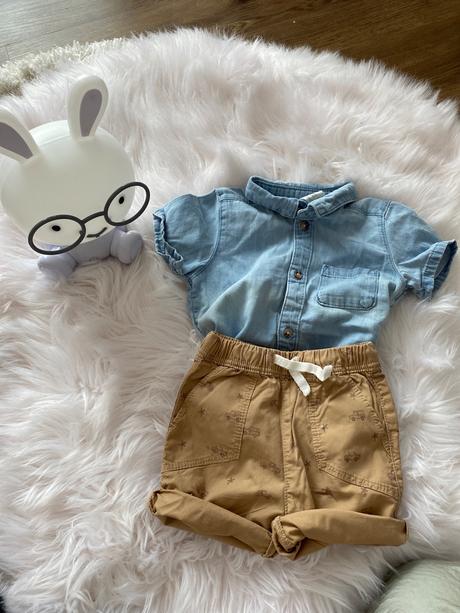 Rifľová košeľa a kraťasky h&m, h&m,80