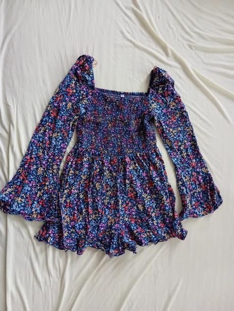 Kvetinový overal kratasy, s