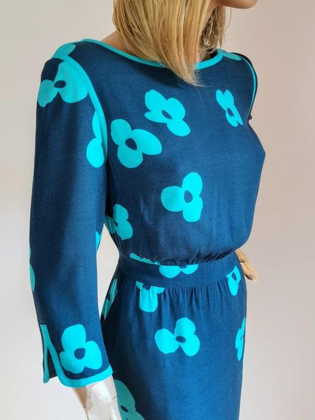 Modro-tyrkysové šaty boden 40, 40