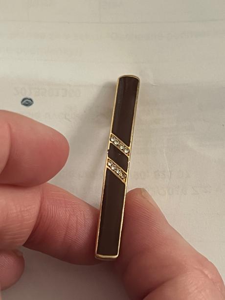 Vintage elegantna hneda brosna s kamienkami, 