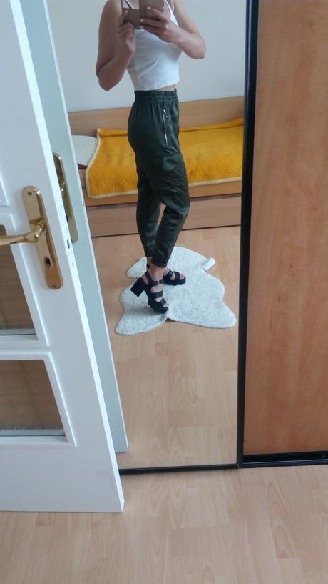 Zara nohavice lesklé, zara,s