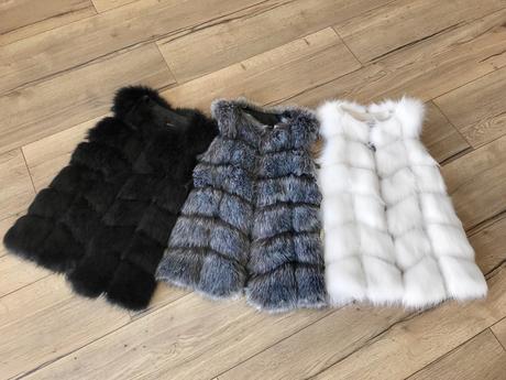 Nová kožušinová vesta viaceré farby - top kvalita, l - xxxl
