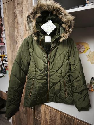Tmavá khaki bunda lindex, lindex,158