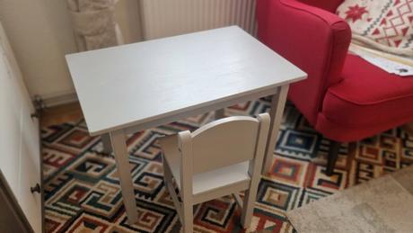 Detský stolík a stolička ikea sundvik sivá, 