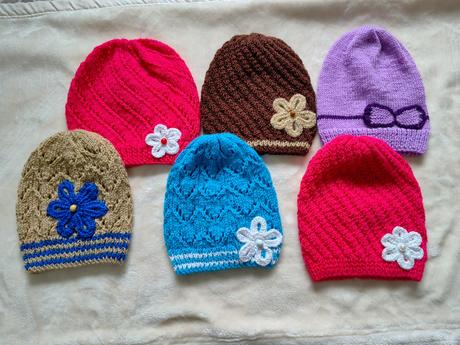 Pletené detské čiapky, 80 / 86 / 92