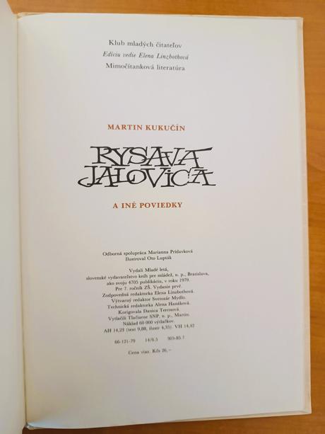 Martin kukučín - rysava jalovica (1979), 