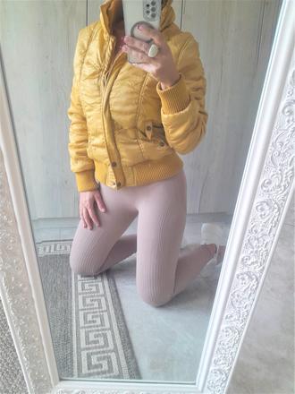 Horčicovo zlatá zimná bunda-s, bonprix,s
