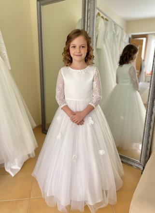 Šaty pre malé princezné vhodné na sv. prijímanie,, 152 / 158
