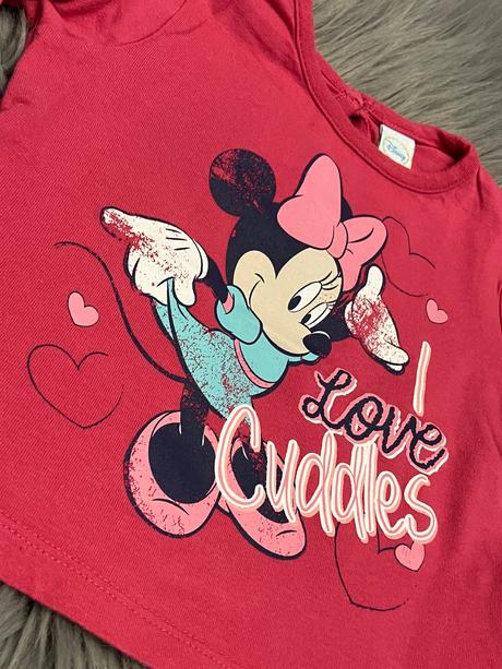 Dievčenské  tričko tmavoružové minnie (9-12 mes.), disney,80
