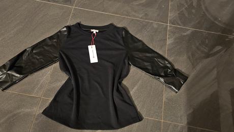 Top, bluzka s koženkovými rukávmi, street one,s