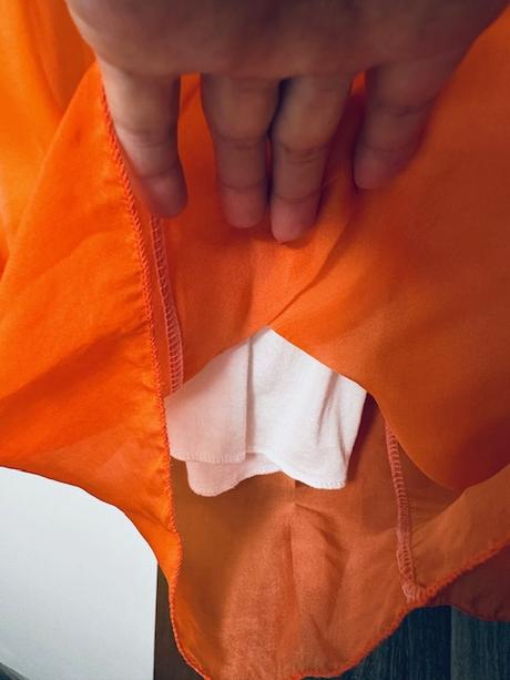 Letný nohavicový komplet bielo oranžový, 