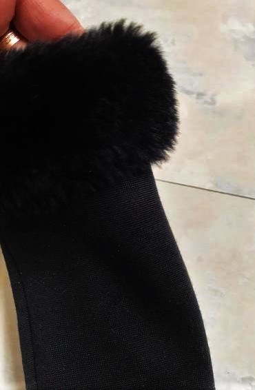 Luxusné vysoké rukavice s kožušinkou, l