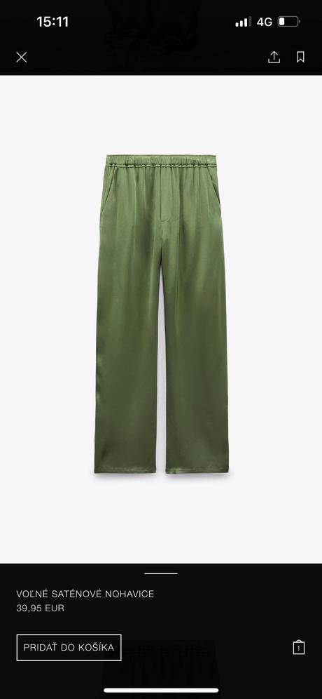 Saténového nohavice, zara,xl