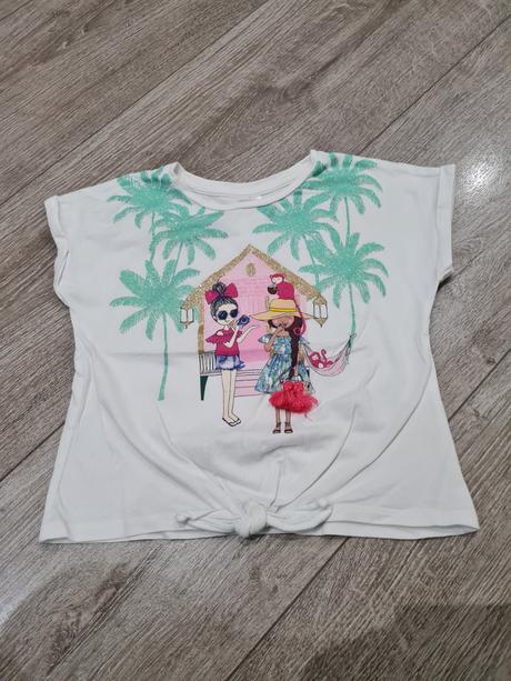 Tričko s uzlom, krátky rukáv, palomino,122