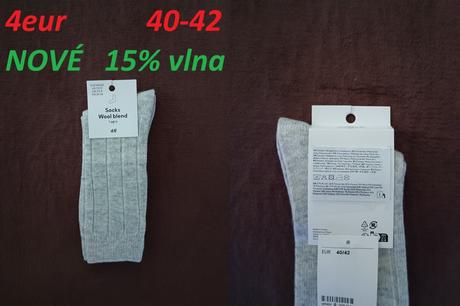 Ponožky dlhé z rebrovaného úpletu sivé melírované, h&m,40 / 42