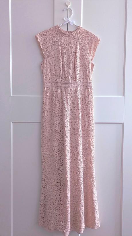 Bledoružové čipkované dlhé šaty orsay, orsay,xs