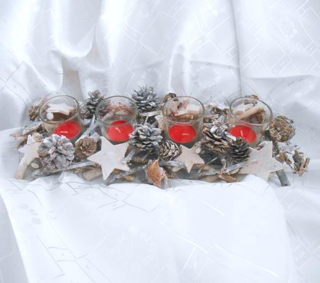 Drevený vianočný adventný svietnik,