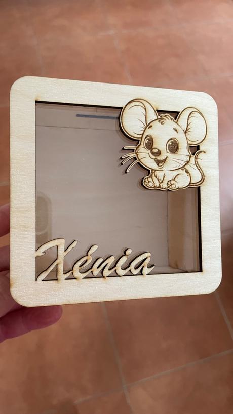 Pokladnička pre deti s menom drevená gravírovaná,