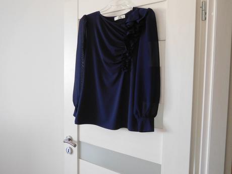 Blúzočka pružná s tilovým rukávom, 36/38 v,, 38