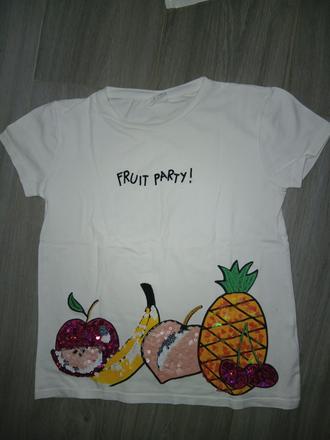 Bavlnené tričko s ovocím, zara,134