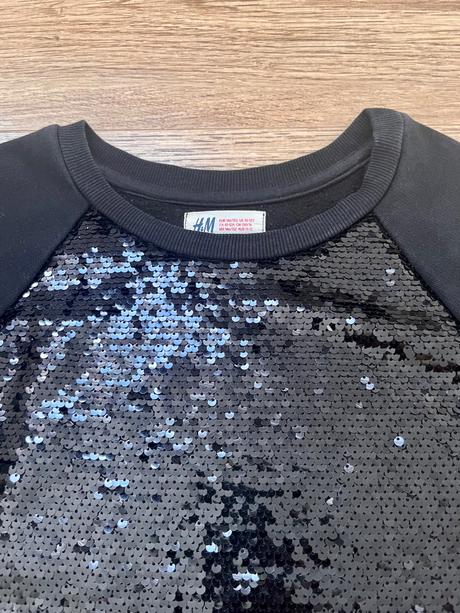 Mikina s flitrami, h&m,152