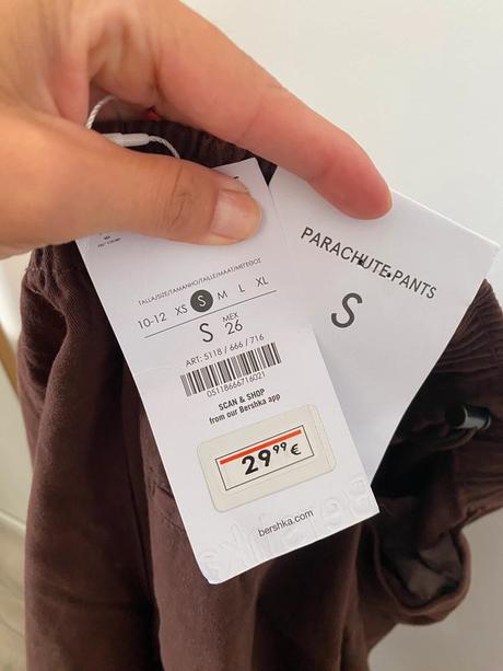 Hnedé šikoré nohavice, bershka,s