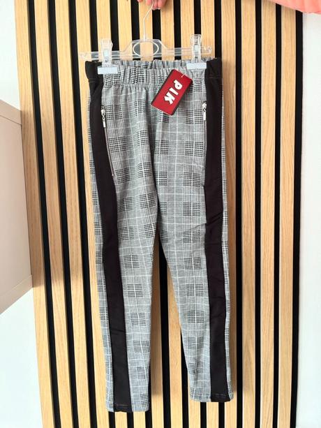 Sivé oteplené legíny, 140