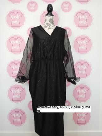 Trblietavé šaty elastické 46-50, xxl