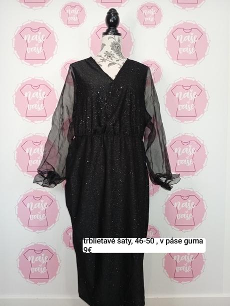 Trblietavé šaty elastické 46-50, xxl