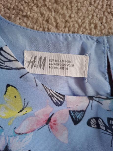 Letné šaty motýliky, h&m,140