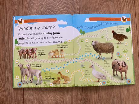 Detská anglická kniha farm animals, 