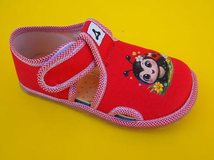 Detské barefoot papučky antal ladybug, 24 - 30