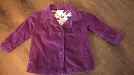 Menčestrový kabátik 92/98, kenvelo,92