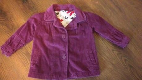 Menčestrový kabátik 92/98, kenvelo,92