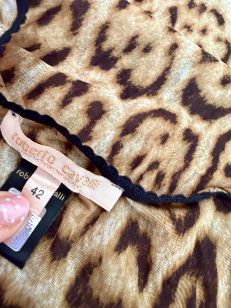 Luxusný roberto cavalli leopard top, s