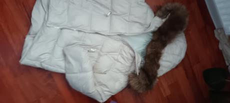 Krémová bunda s kožušinou, xxl