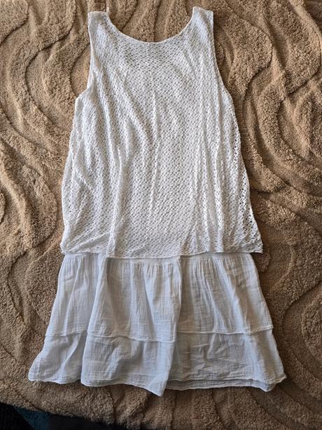 Ľahké biele letné šaty, xl