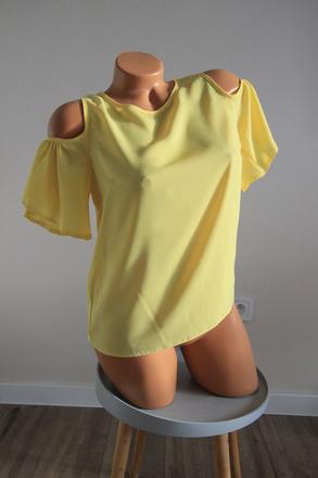 Žltý top s odhalenými ramenami, s, s