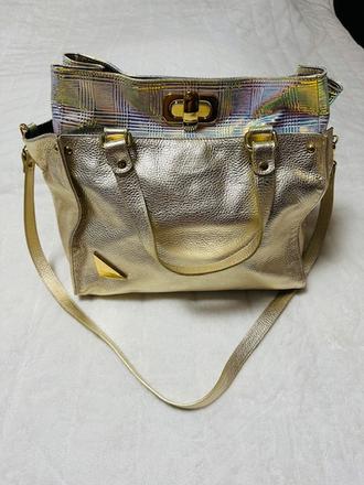 Zlatá kožená kabelka zn. cango & rinaldi originál,