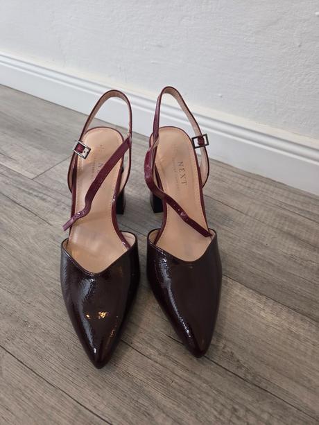 Bordové lakované lodičky, next,41