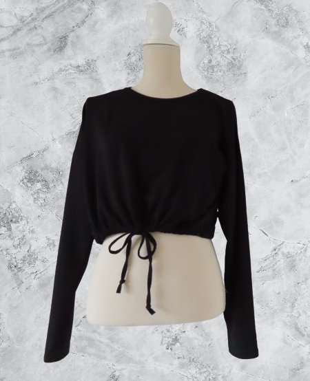 Čierny croptop fischerfield, veľ.l, l